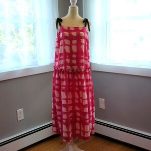 Drop Waist Pink Midi Shift Dress Dress spring